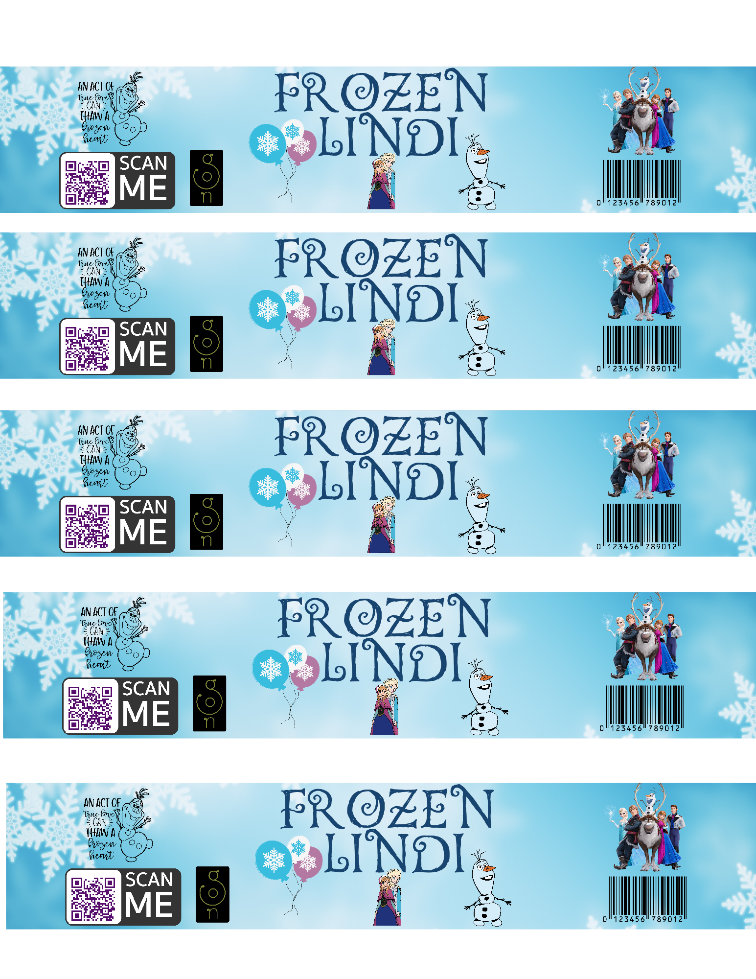 Party Theme Plastic Water Bottle Label_0