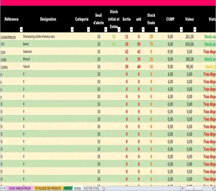 Caisse enregistreuse sur excel_4