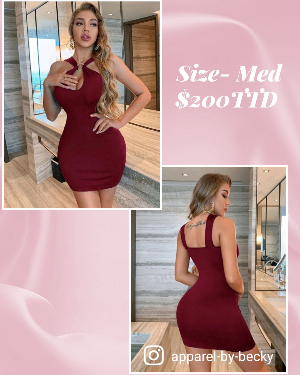 SXY Solid Ring Front Bodycon_0