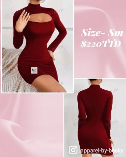 Mock Neck Cut Out Bodycon Dress 