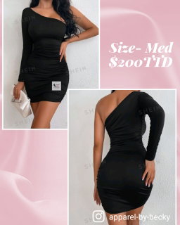 One Shoulder Ruched Bodycon Dress 