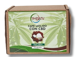 Café Organico con cannabis CBD Molido en caja de 24 sobres