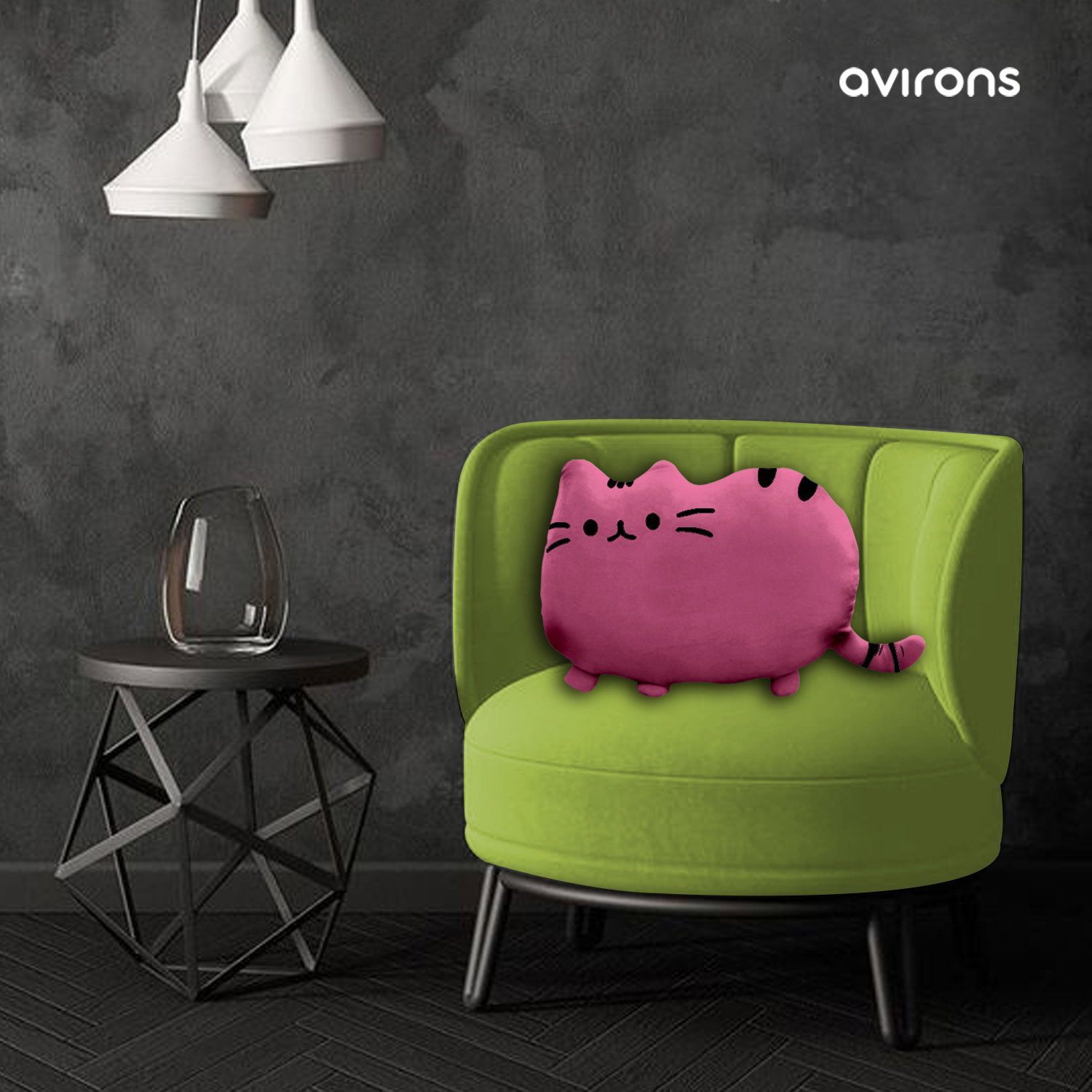 Cat Shape Kids Pillow for Kids Pink Color_2