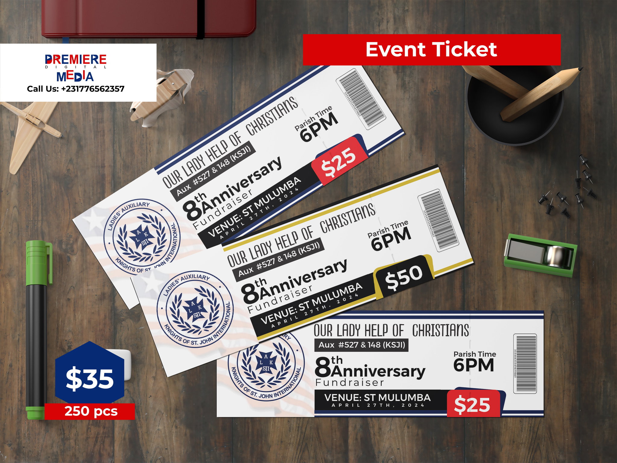 Premium Quality Event Tickets (250pcs)_0