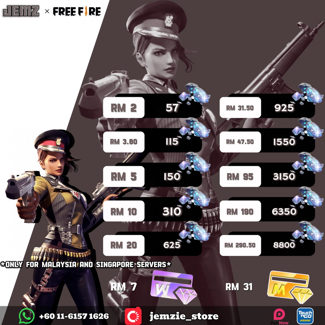 Free Fire Diamonds/Memberships