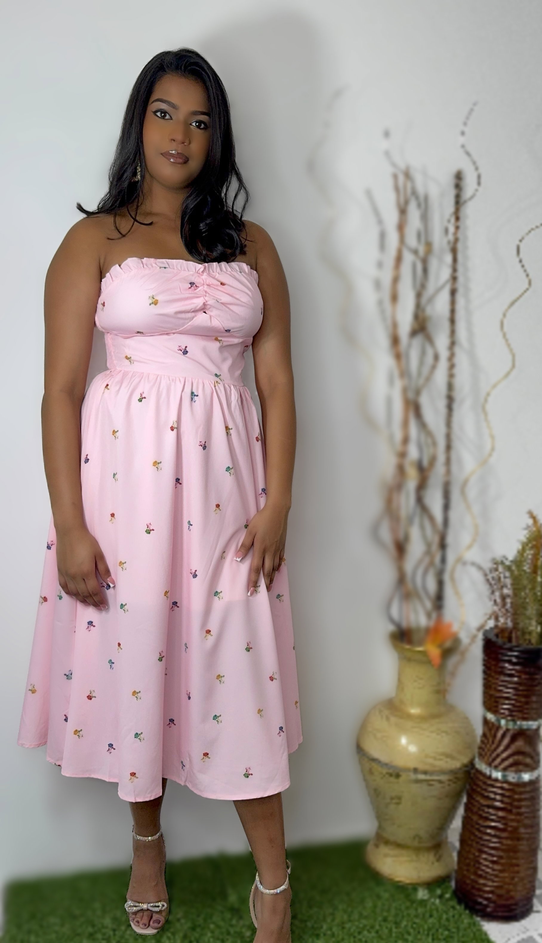 Pink Halter Neck Maxi Dress_1