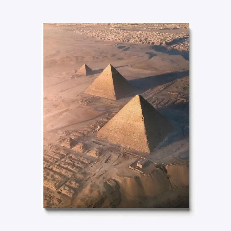 Pyramids Giza canvas paint_0