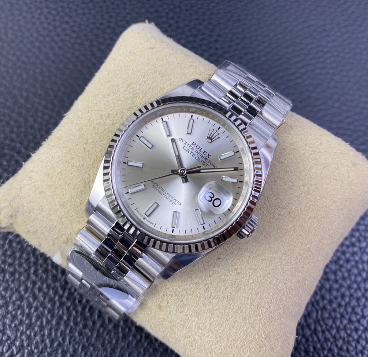 Super Clone Datejust 36 Silver Baton Dial_2