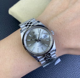 Super Clone Datejust 36 Silver Baton Dial