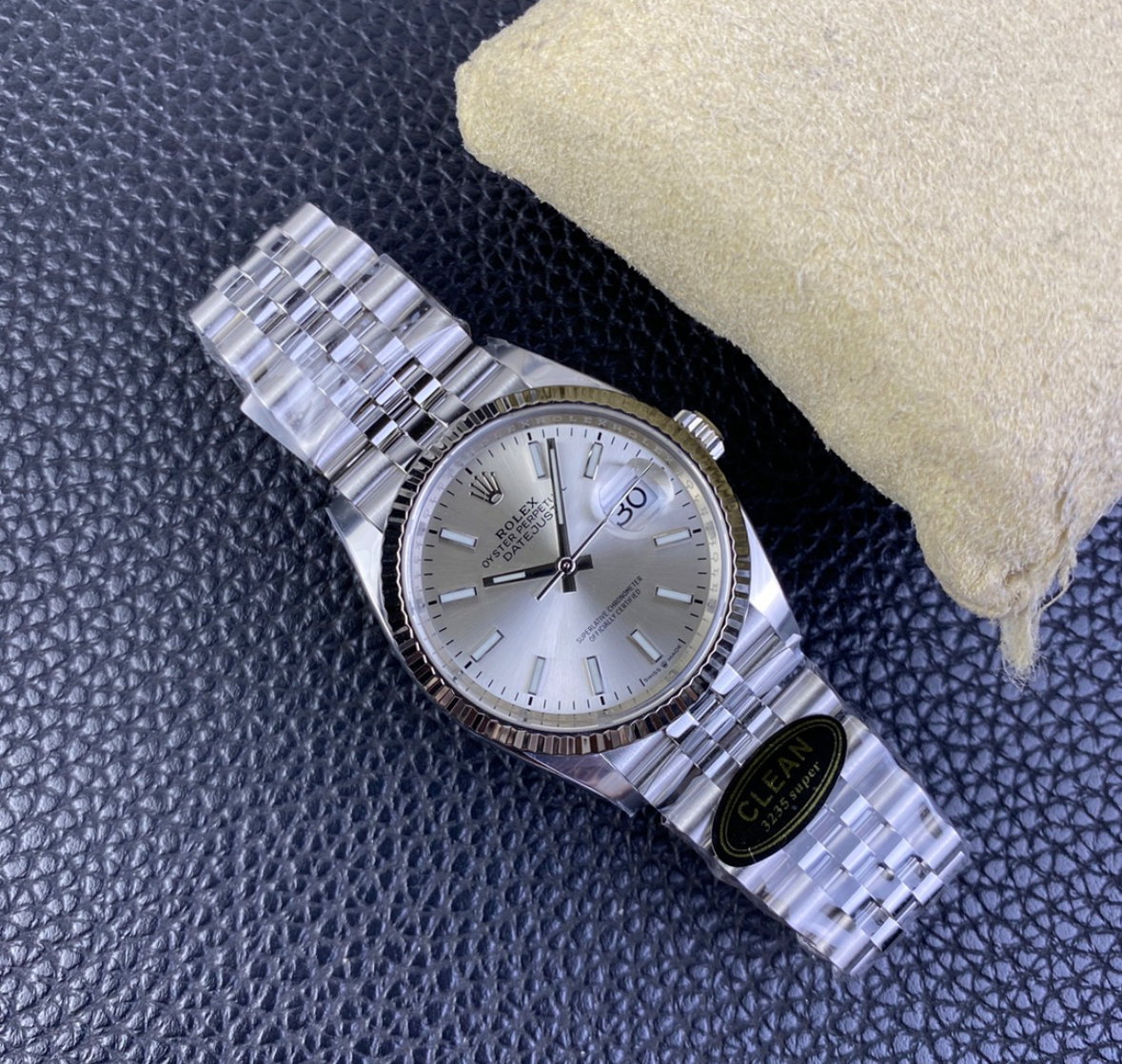 Super Clone Datejust 36 Silver Baton Dial_8