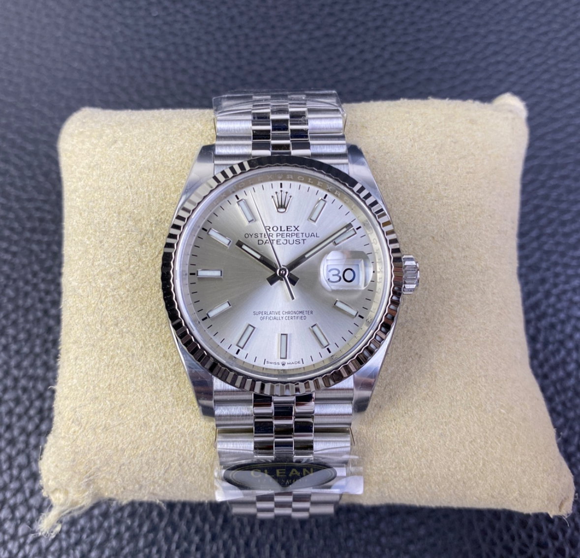 Super Clone Datejust 36 Silver Baton Dial_0