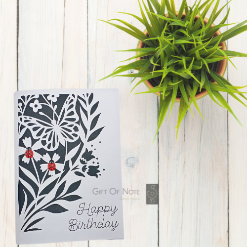 Floral Black Insert Birthday Card_0