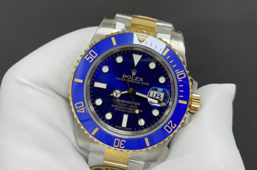 Super Clone Submariner Date Blue Dial Steal Gold Oyster Bracelet - 3235 Movement_2