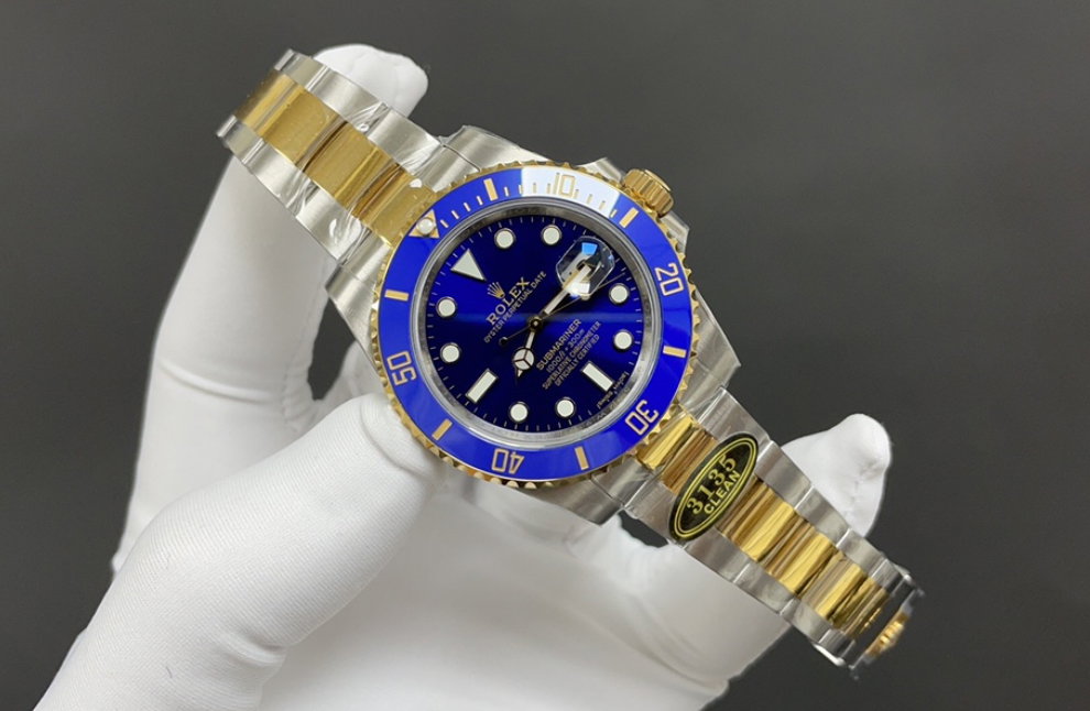 Super Clone Submariner Date Blue Dial Steal Gold Oyster Bracelet - 3235 Movement_1