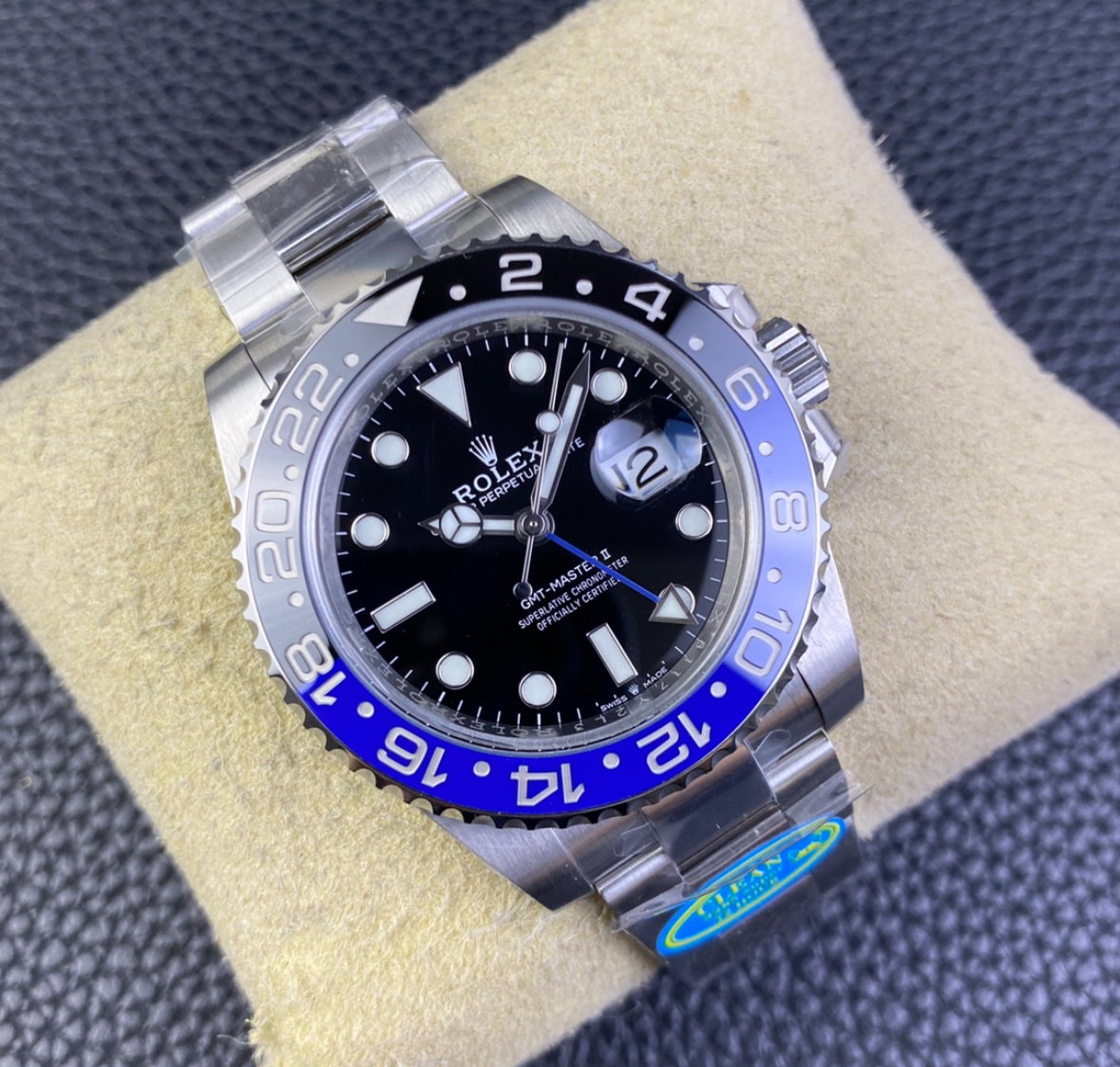 Super Clone GMT-Master II Batman, Stainless Steel Oyster 126710_1