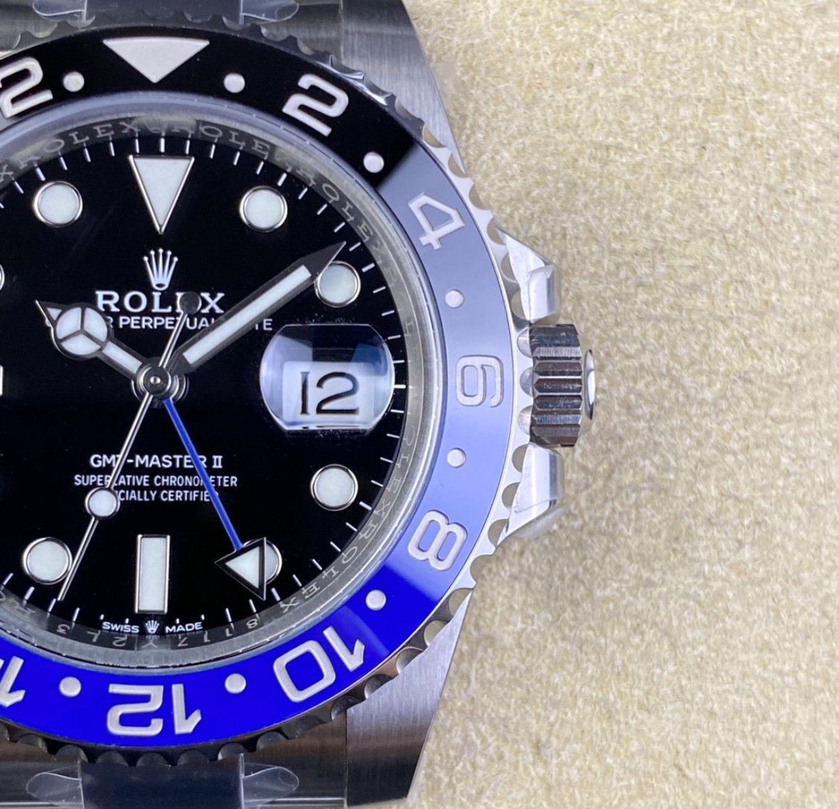 Super Clone GMT-Master II Batman, Stainless Steel Oyster 126710_4