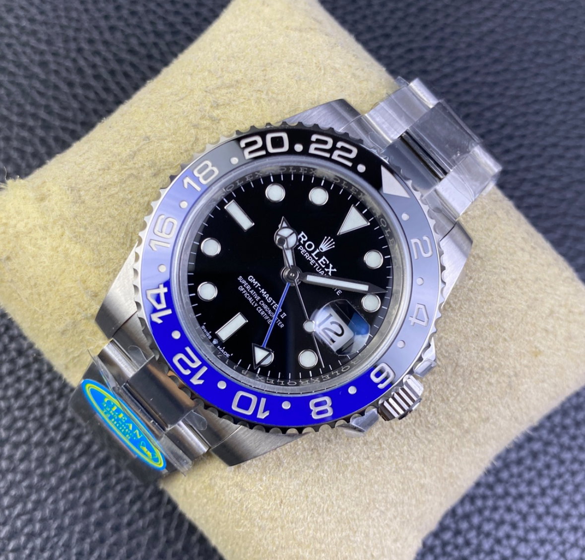 Super Clone GMT-Master II Batman, Stainless Steel Oyster 126710_2