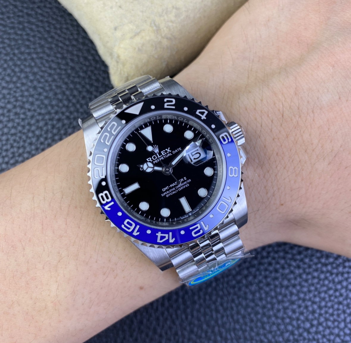 Super Clone GMT-Master II Batman, Stainless Steel Jubilèe 126710_9