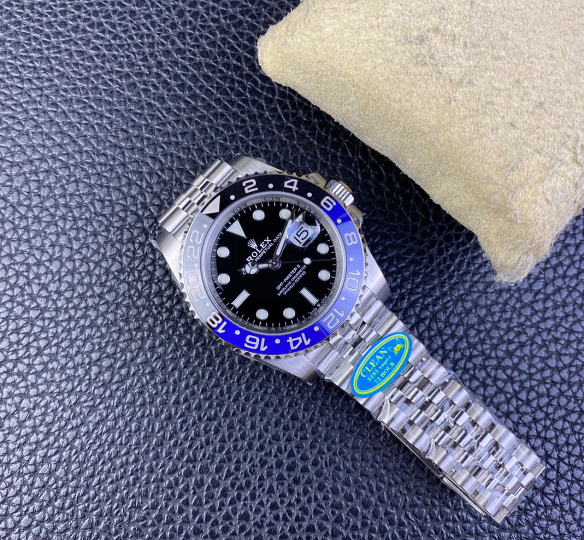 Super Clone GMT-Master II Batman, Stainless Steel Jubilèe 126710_8