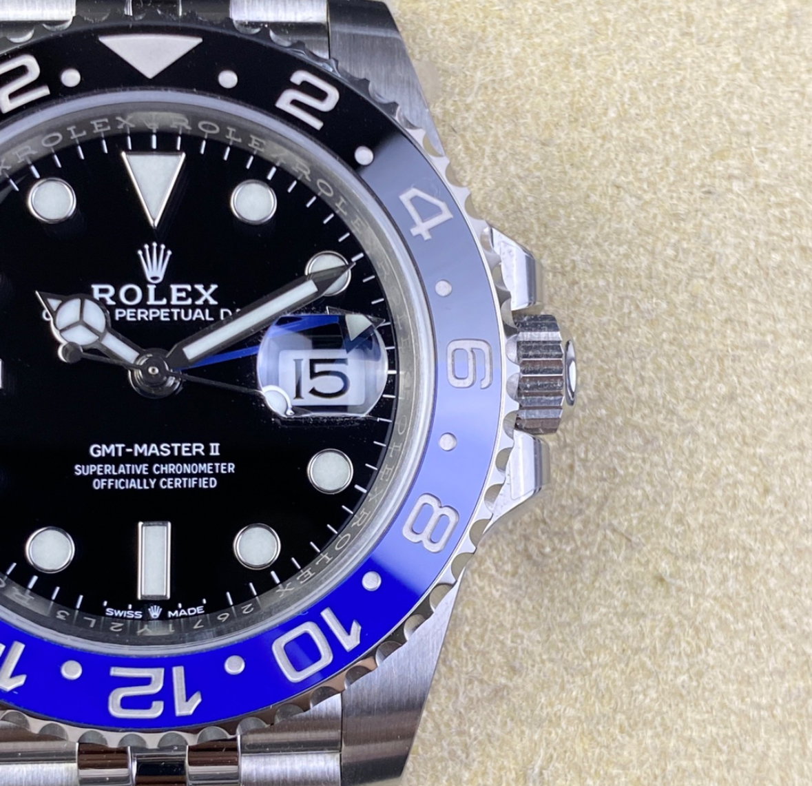 Super Clone GMT-Master II Batman, Stainless Steel Jubilèe 126710_4