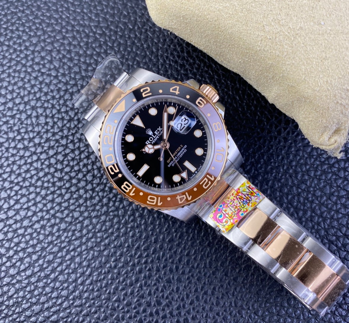 Super Clone GMT-Master II “Root-Beer” Rose Gold & SS 126711_8