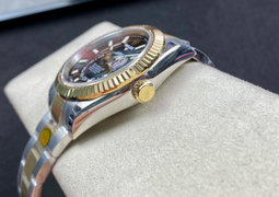 Super Clone Sky-Dweller 42MM Two-Tone Gold & Steel, Black Dial, Oyster