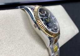 Super Clone Sky-Dweller 42MM Two-Tone Gold & Steel, Black Dial, Oyster