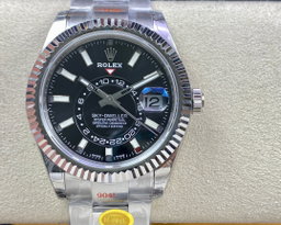 Super Clone Sky-Dweller 42MM Stainless Steel, Black Dial, Oyster