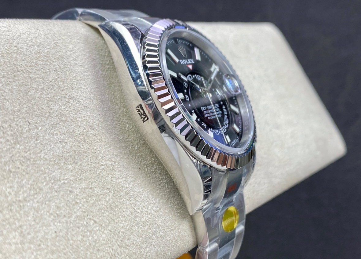 Super Clone Sky-Dweller 42MM Stainless Steel, Black Dial, Oyster_4