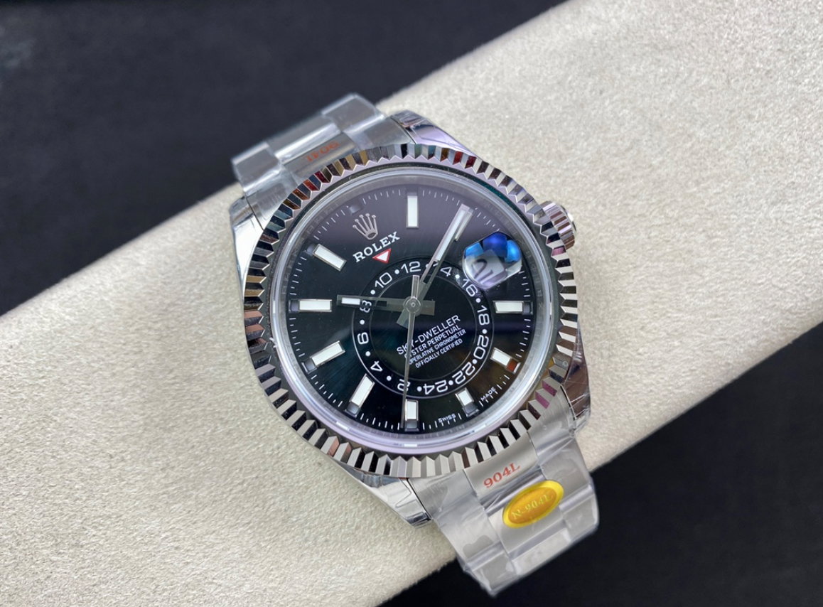 Super Clone Sky-Dweller 42MM Stainless Steel, Black Dial, Oyster_3