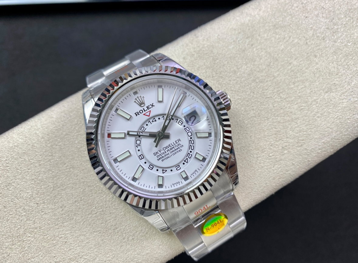 Super Clone Sky-Dweller 42MM Stainless Steel, White Dial, Oyster_3
