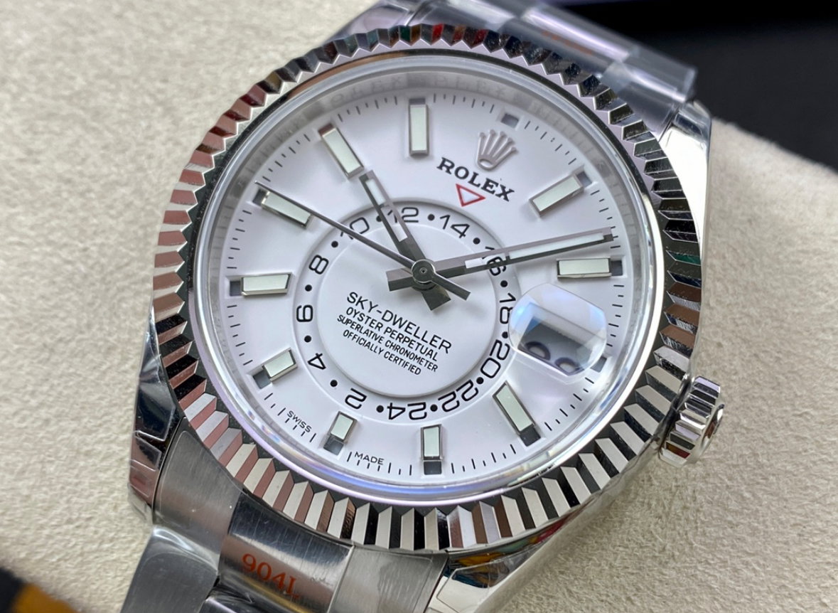 Super Clone Sky-Dweller 42MM Stainless Steel, White Dial, Oyster_2