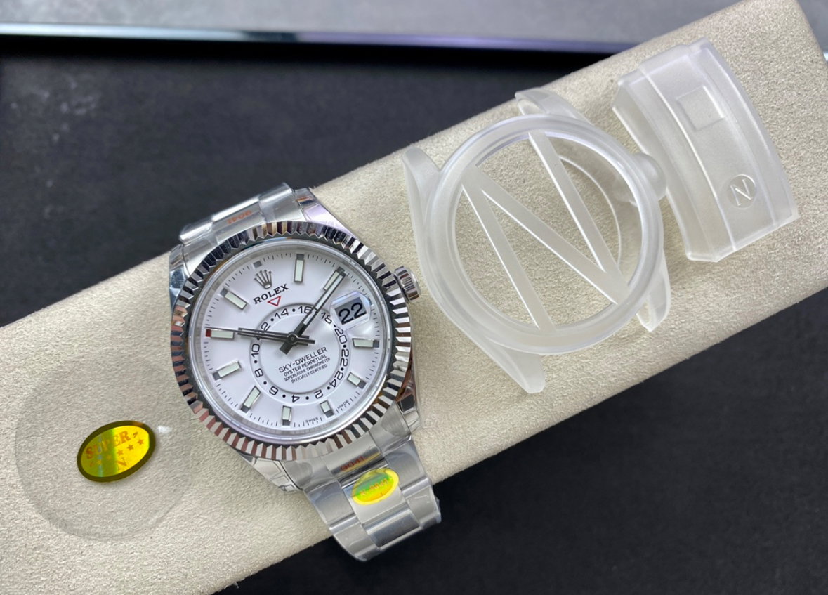 Super Clone Sky-Dweller 42MM Stainless Steel, White Dial, Oyster_8