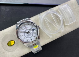 Super Clone Sky-Dweller 42MM Stainless Steel, White Dial, Oyster