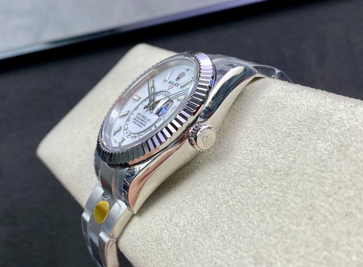 Super Clone Sky-Dweller 42MM Stainless Steel, White Dial, Oyster_5