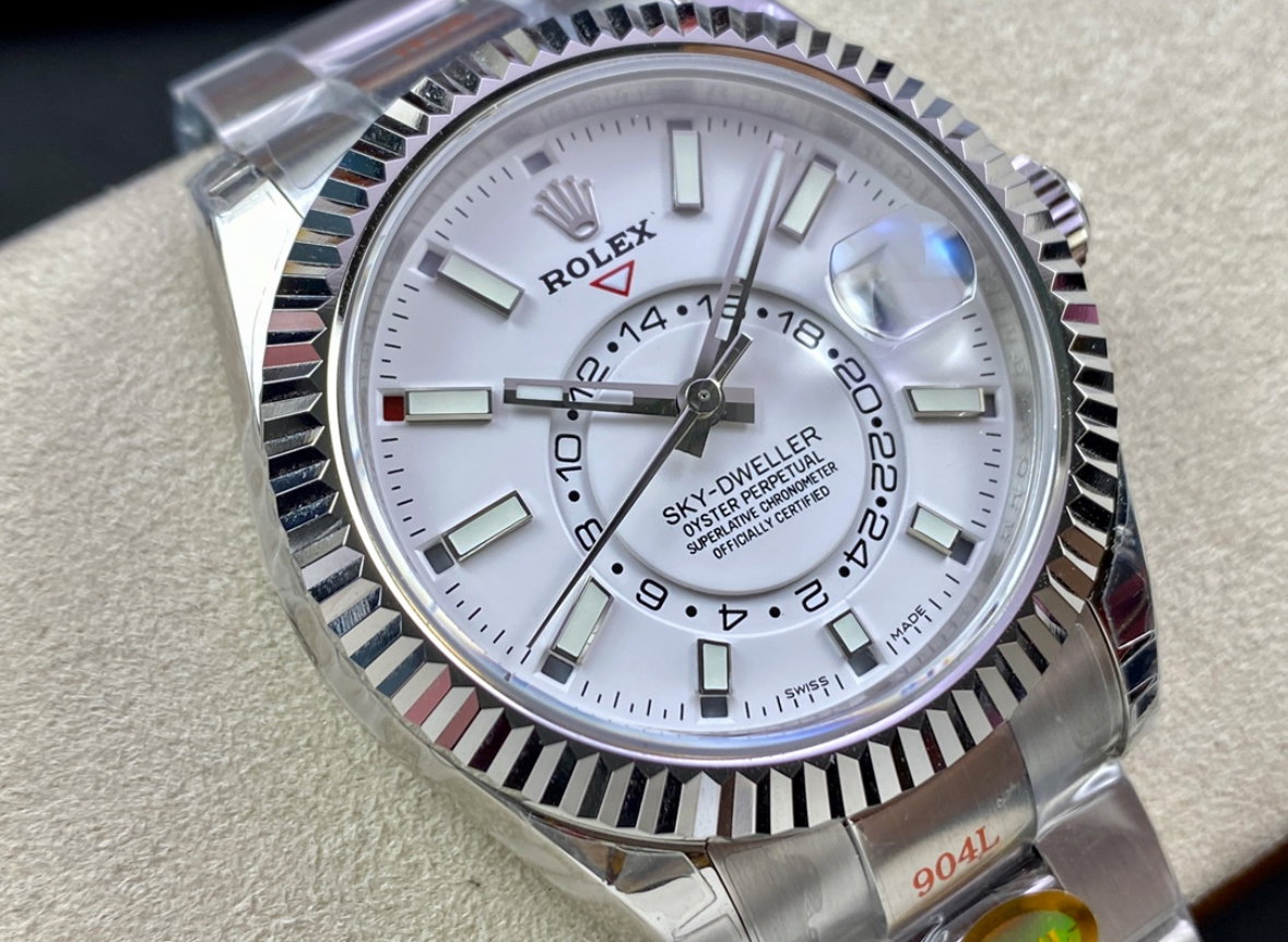 Super Clone Sky-Dweller 42MM Stainless Steel, White Dial, Oyster_1