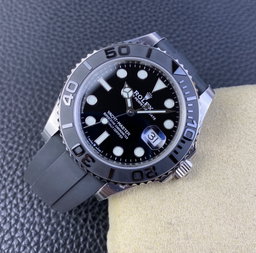Super Clone Yacht-Master 42mm 226659 Best Edition Black Dial 3D Black Ceramic Bezel on Black Oysterflex Strap