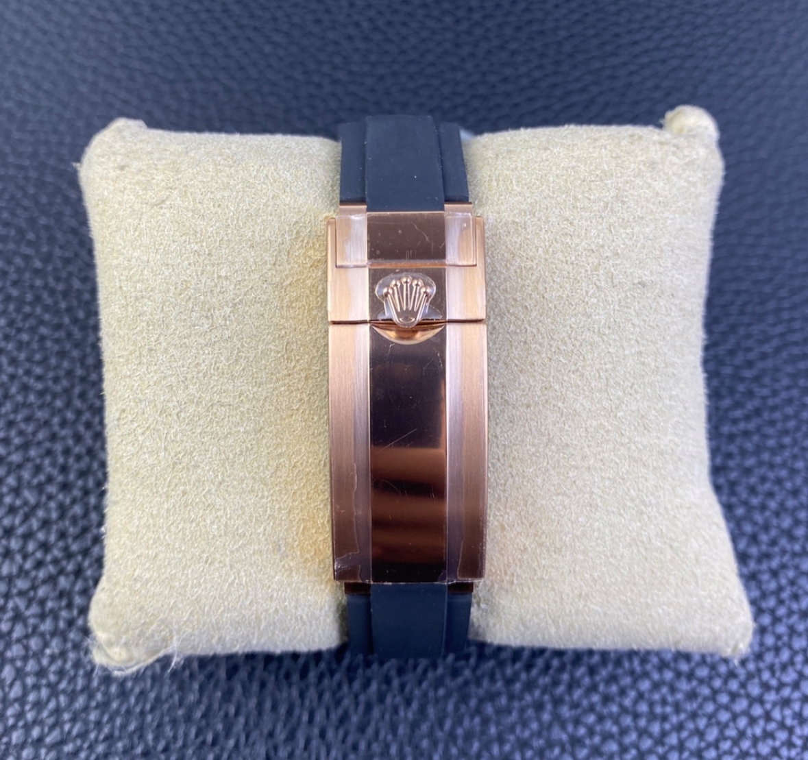 Super Clone Yatch-Master 126655 Rose Gold Case Black Dial 3D Ceramic Bezel on Oysterflex Strap_5