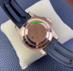 Super Clone Yatch-Master 126655 Rose Gold Case Black Dial 3D Ceramic Bezel on Oysterflex Strap