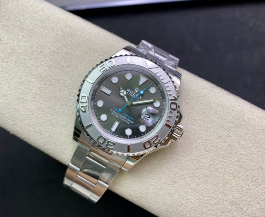 Super Clone Yatch-Master 126622 Gray Dial with Blue Second Hand 904L Stainless Steel Case & Oyster Steel Bracelet_3