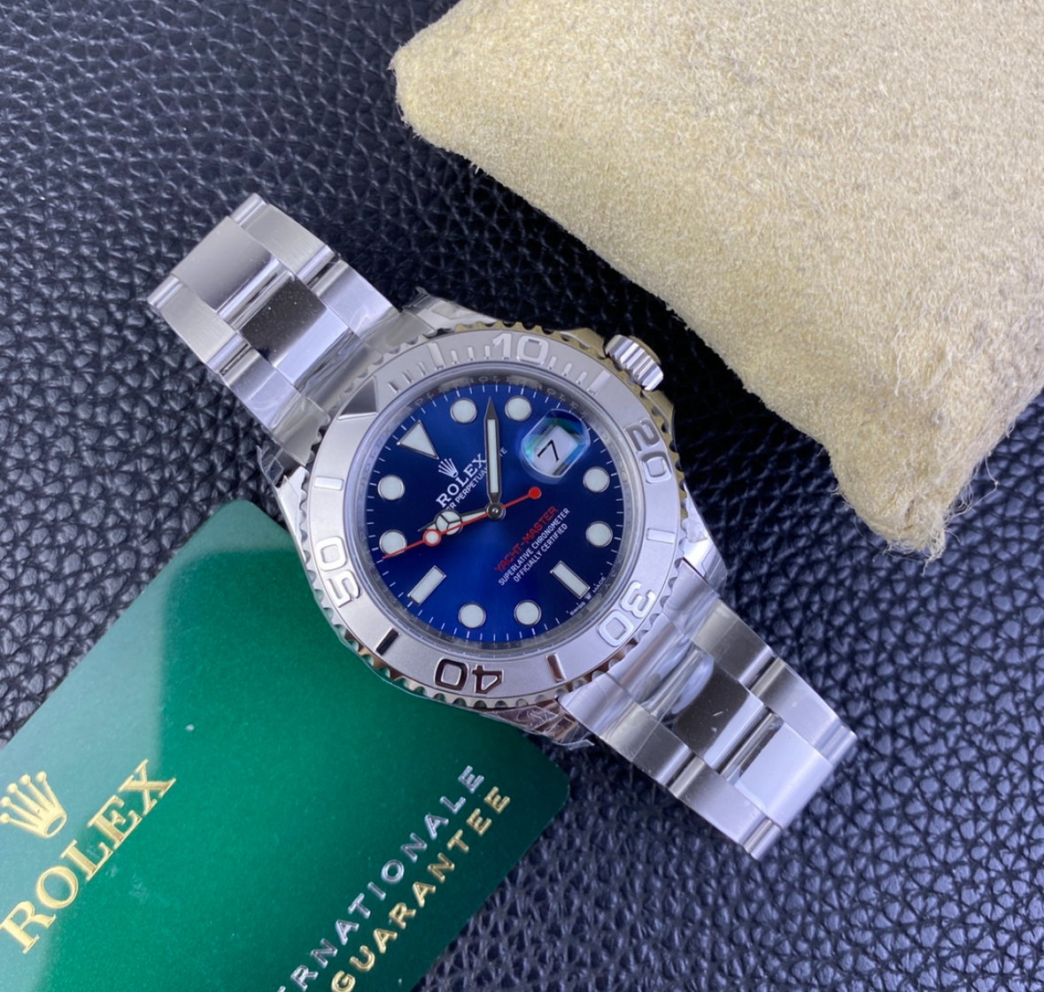 Super Clone Yacht Master 126622 Blue Dial with Red Second Hand 904L Stainless Steel Case & Oyster Steel Bracelet_8