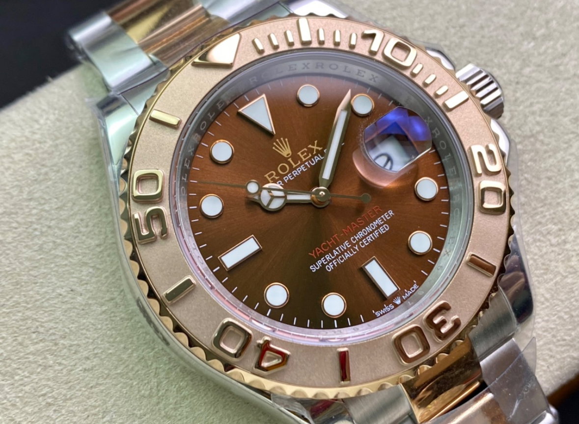 Super Clone Yatch-Master 126621 904L Steel Brown Dial 3D Rose Gold Bezel Rose Gold & Steel Two Tone Bracelet_1