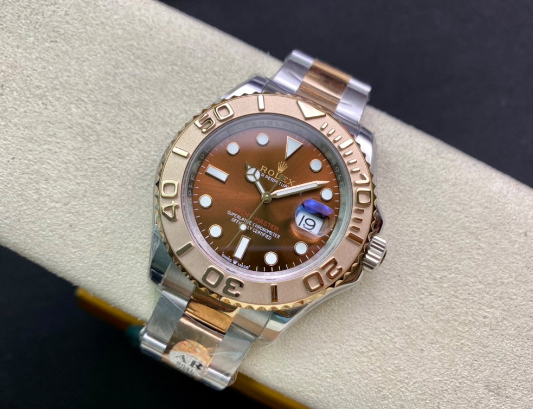 Super Clone Yatch-Master 126621 904L Steel Brown Dial 3D Rose Gold Bezel Rose Gold & Steel Two Tone Bracelet_3