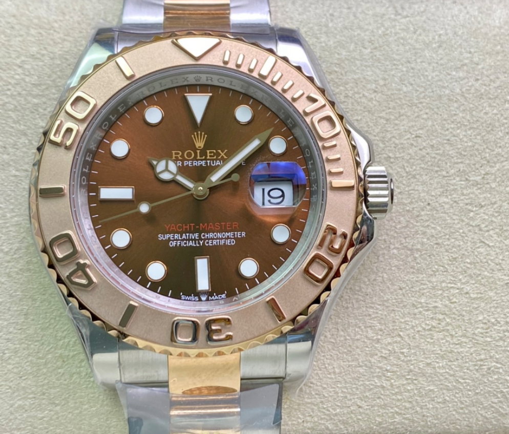 Super Clone Yatch-Master 126621 904L Steel Brown Dial 3D Rose Gold Bezel Rose Gold & Steel Two Tone Bracelet_0