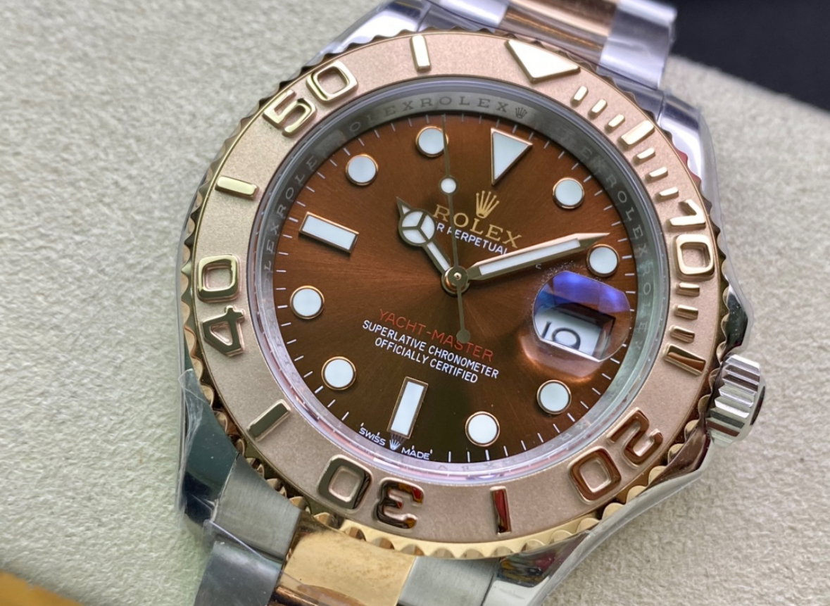 Super Clone Yatch-Master 126621 904L Steel Brown Dial 3D Rose Gold Bezel Rose Gold & Steel Two Tone Bracelet_2
