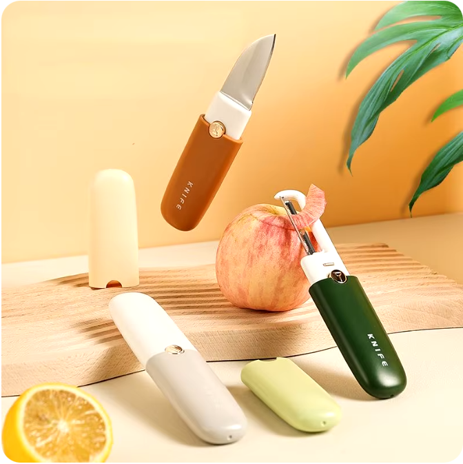 Portable 2-in-1 Stainless Steel Peeler & Knife for Fruits & Vegetables