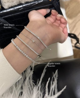 (PO) REGULAR TENNIS BRACELET- WHITE GOLD 