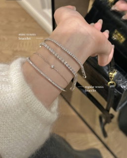 (PO) MINI TENNIS BRACELET- WHITE GOLD 