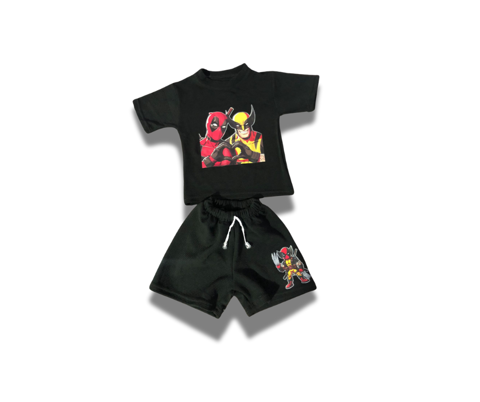 CONJUNTO DEADPOOL Y WOLVERINE NEGRO  _0