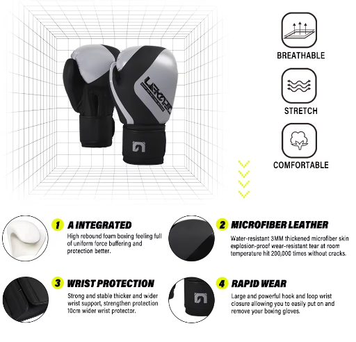 LEKARO Boxing MMA Muy Thai Gloves _3